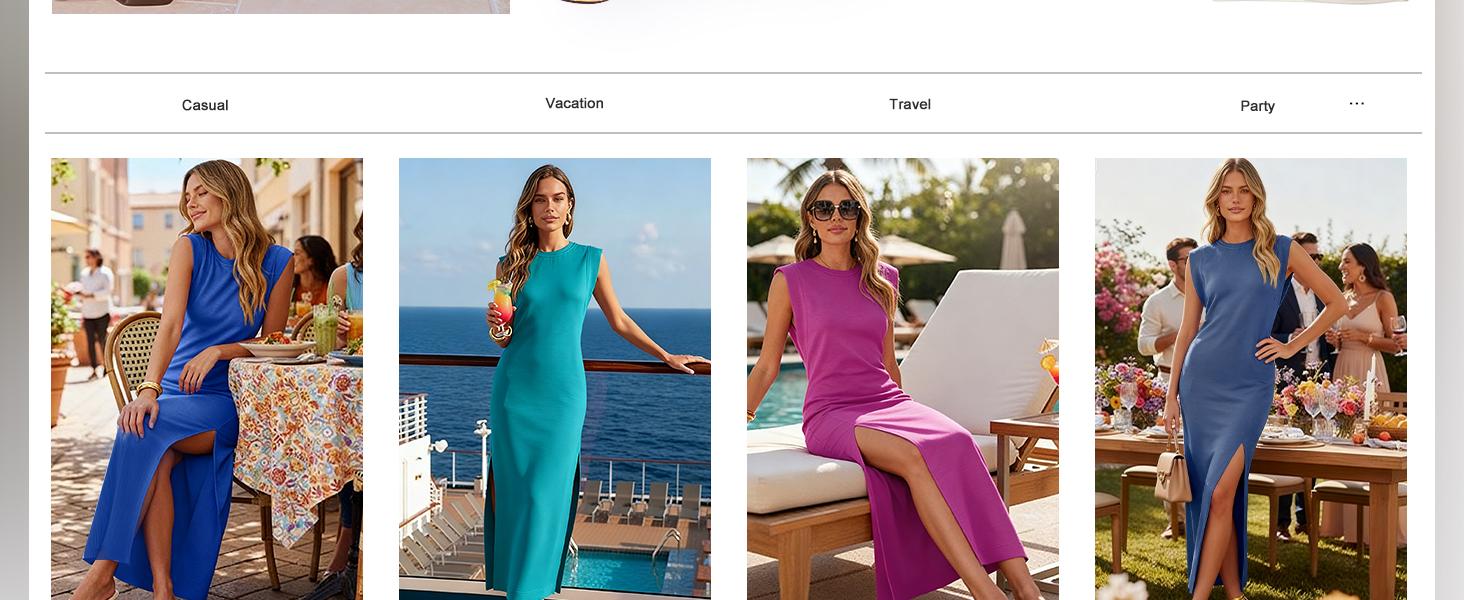 ANRABESS Women Summer Casual Sleeveless Maxi Dress 2026 Crewneck Loose Split Wrinkle-Free Beach Travel Vacation Long Sundress SpringStatements