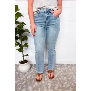 Reese High Rise Flare Seam Risen Jeans - Light