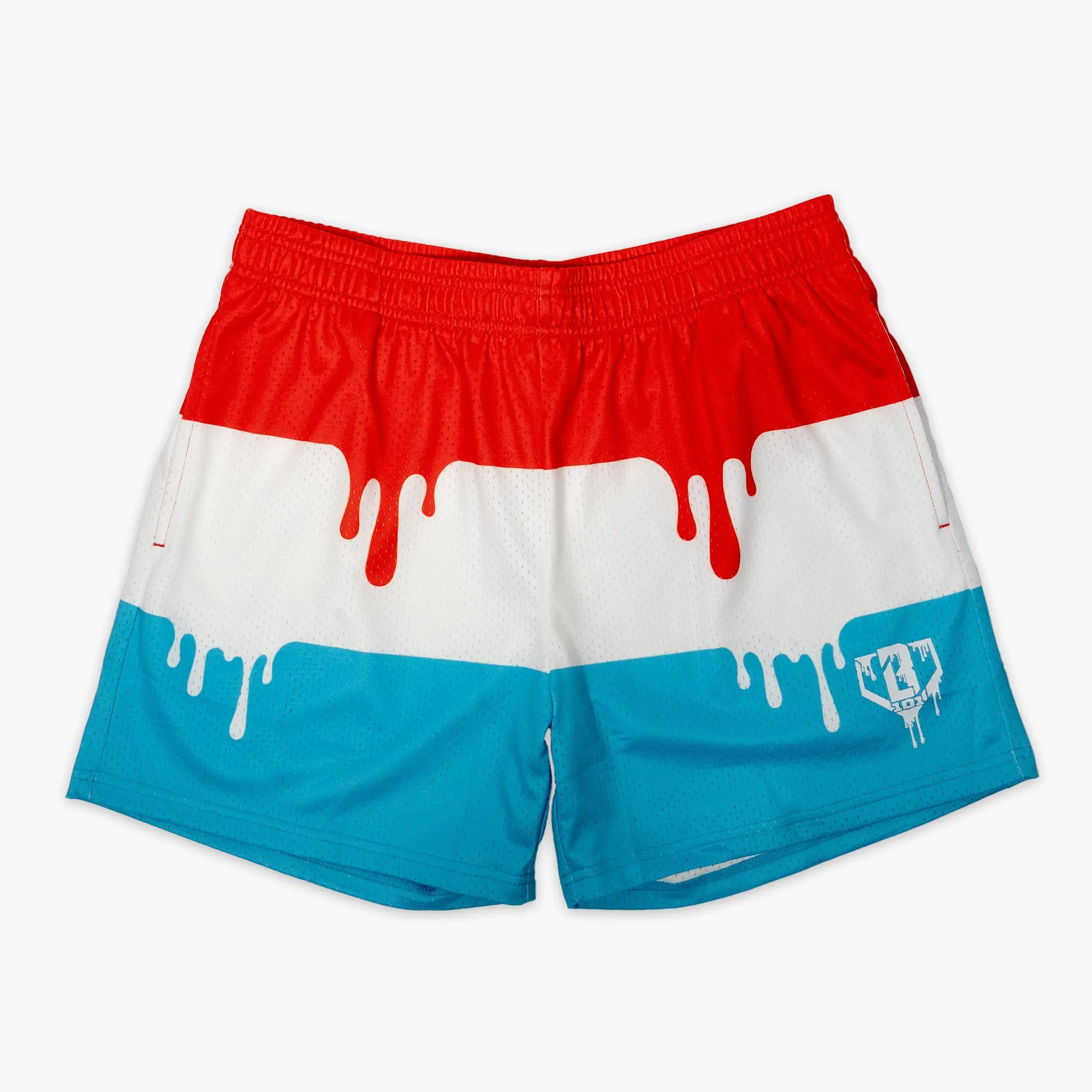 Freeze Pop Ice Cream Shorts, Summer Beach Mesh Shorts, Frozen Treat Casual Vacation Shorts