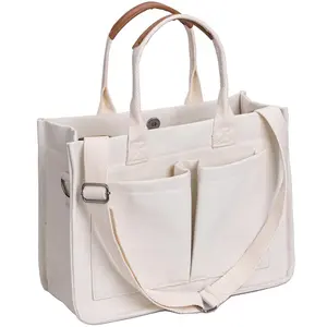 simple shoulder bag Canvas Crossbody Hobo Bag With Zipper - Daily Large Tote For Women Travel Gym College casual design plain