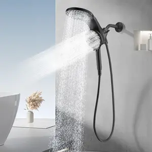 Magnetic Docking Dual Shower Head System. High Pressure Rain & Handheld Combo, 7 Multi-Functional Spray Modes, Modern Spa Waterfall Showerhead with 71 Inch Hose