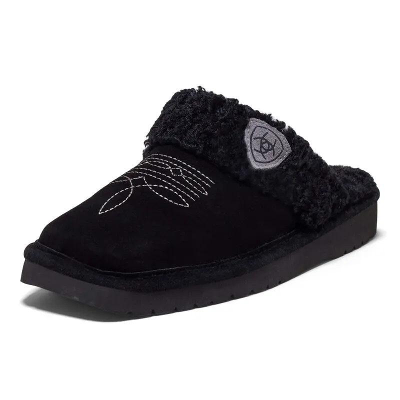 Ariat Jackie Square Toe Slipper Black Bootstitch, Shoe, Leather, Footwear