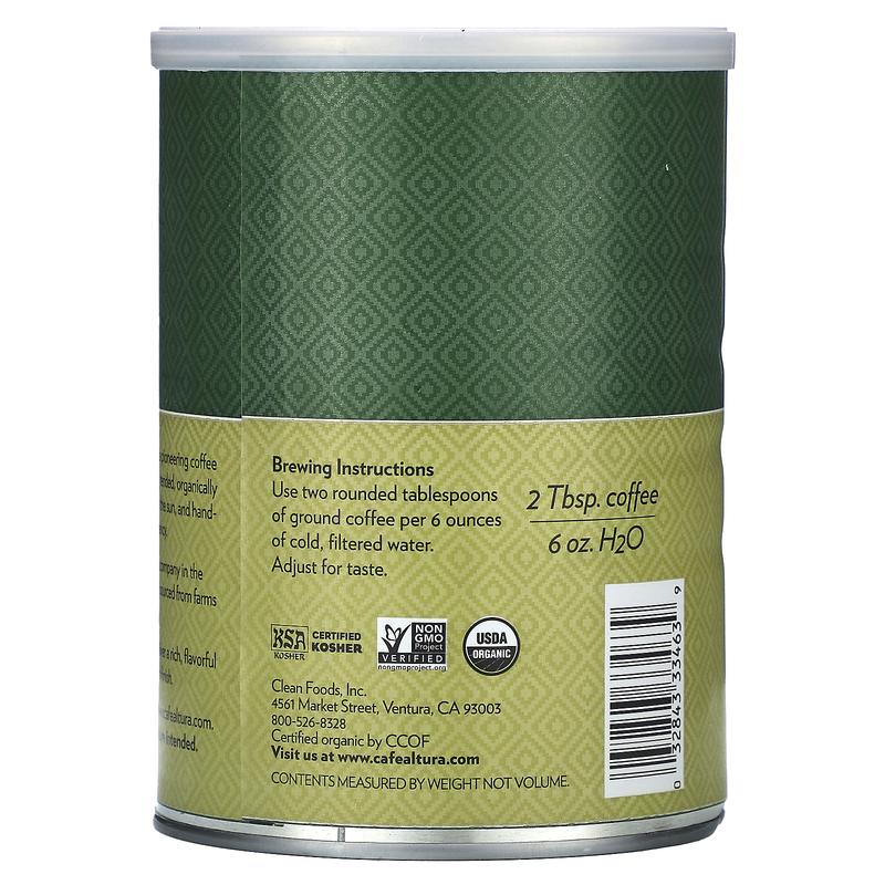 Cafe Altura Organic Coffee, Ground, Dark Roast, 12 oz (340 g)