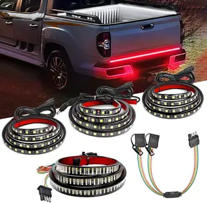 Nilight 3PCS 60 Inch Truck Bed Light Strip Bundle with Tailgate Bar 60" Triple Row 504 LED Strip 4 Way Flat Trailer Y-Splitter Extension Harness for Cargo Pickup Truck SUV RV Boat