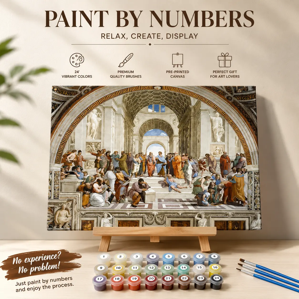 Raphael The School of Athens Classic Renaissance Canvas Oil Painting Wall Art Decor, Vintage Famous Artwork Hanging Ornament for Living Room, Study, Ideal Housewarming & Holiday Gift