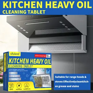 Maebho 12-piece cooking range hood fizzing tablets - cooking oil cleaning tablets.Effective in removing oil stains from cooking range hoods, stoves, and ovens - a fizzing formula that easily removes grease.