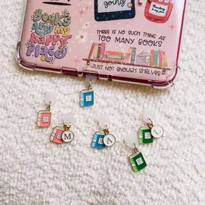 Personalized Initial Kindle Dust Plug Charm, Custom USB-C & Micro USB E-Reader Accessory, Book-Themed Gift for Kindle Readers