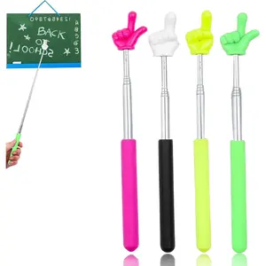 4 count Telescopic Teachers Pointer, Mini Pointer Finger Stick for Classroom, Retractable Hand Pointer for School Presentations(4 Colors)