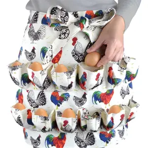 ASD Egg Collecting Apron with 12 Deep Pockets for Chicken for Housewife Holding Farmhouse Chicken Duck Goose Eggs Long Handle Vertical Broom and Dustpan Set