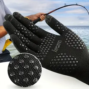 Summer Breathable Outdoor Fishing Gloves, Suitable for Cycling, Running Men's Touchscreen Compatible Fingerless Bait Grabbing Gloves