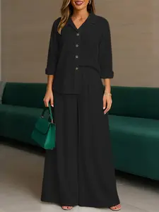 Women's Casual Set Includes Loose Shoulder Shirt & Comfortable Pants, Perfect for Daily Wear, Stylish for Women, Womenswear