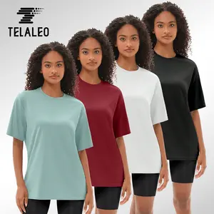 TELALEO 4 value pack Oversized TShirts for Women, Short Sleeve Drop shoulders Plus Size Baggy Dry Fit T Shirts Tops Tees