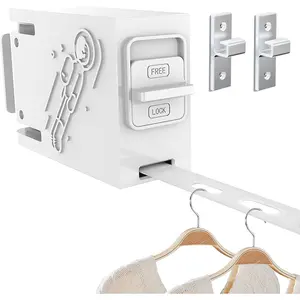 Retractable Clothesline,Portable Heavy Duty Indoor and Outdoor,13.12 Ft Composite TPU Material with 34 Windproof Hanging Holes Prevents Clothes from Gathering and Sagging,Easy to Install