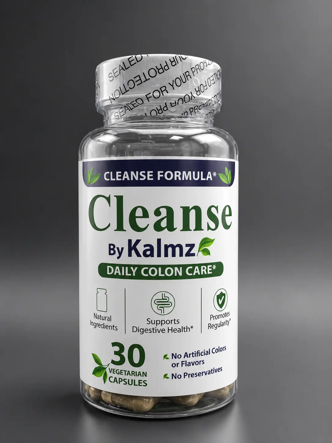 Colon Clease detox Cleanse By Kalmz: Daily Colon Care 30 Vegetarian Capsules