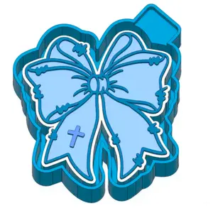 Bow with Cross Freshie Mold & 3D Printed Mold Housing Option