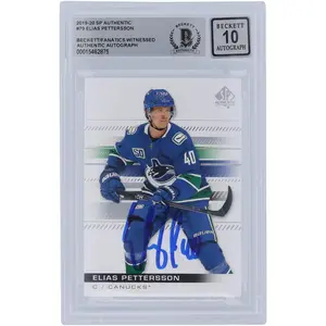 Elias Pettersson Vancouver Canucks Autographed 2019-20 Upper Deck SP Authentic #79 Beckett Fanatics Witnessed Authenticated 10 Card - Fanatics Authentic Certified