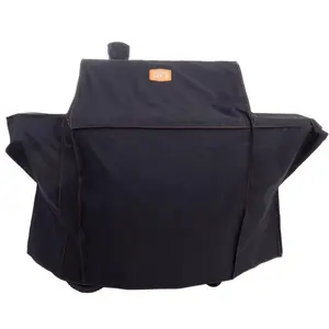 212 MAIN Black Heavy-Duty Weatherproof Polyester Fabric Grill Cover, Custom Fit for 900 Oklahoma Joes Tahoma Auto-Feed Charcoal Grill, with Cleaning Convenience, Outdoor Use