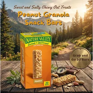 Sweet & Salty Peanut Granola Bars, Chewy Crunch Snack Bars, Convenient 30 Count Pack