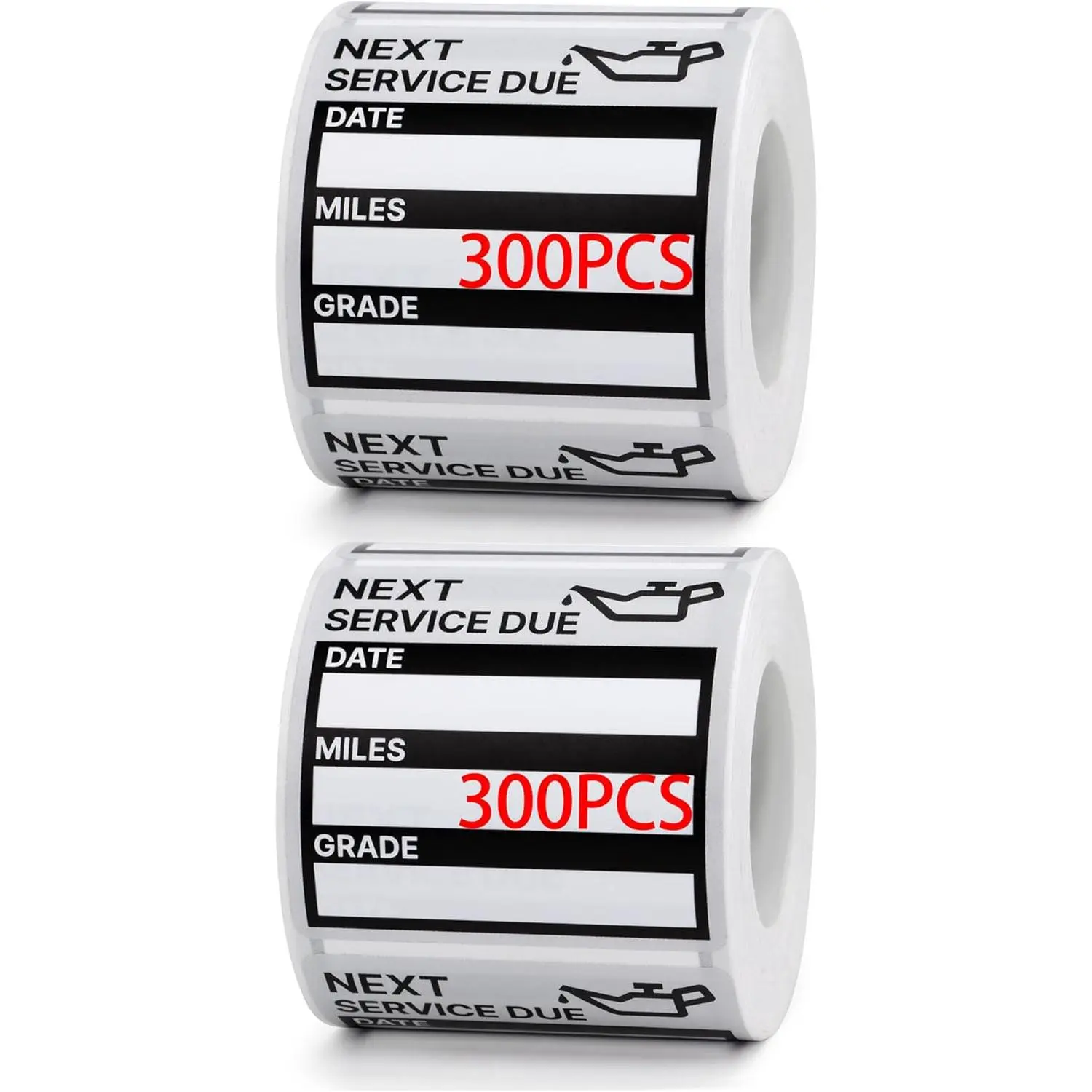 for Oil Change Stickers Vinyl 600 count 2x 2 Service Black Stickers, Next Service Due Reminder Sticker Labels, Easy to Write , Easy to Peel with No  (2-Black)