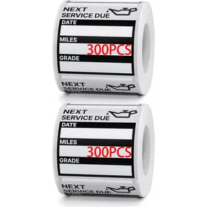 for Oil Change Stickers Vinyl 600 count 2x 2 Service Black Stickers, Next Service Due Reminder Sticker Labels, Easy to Write , Easy to Peel with No  (2-Black)