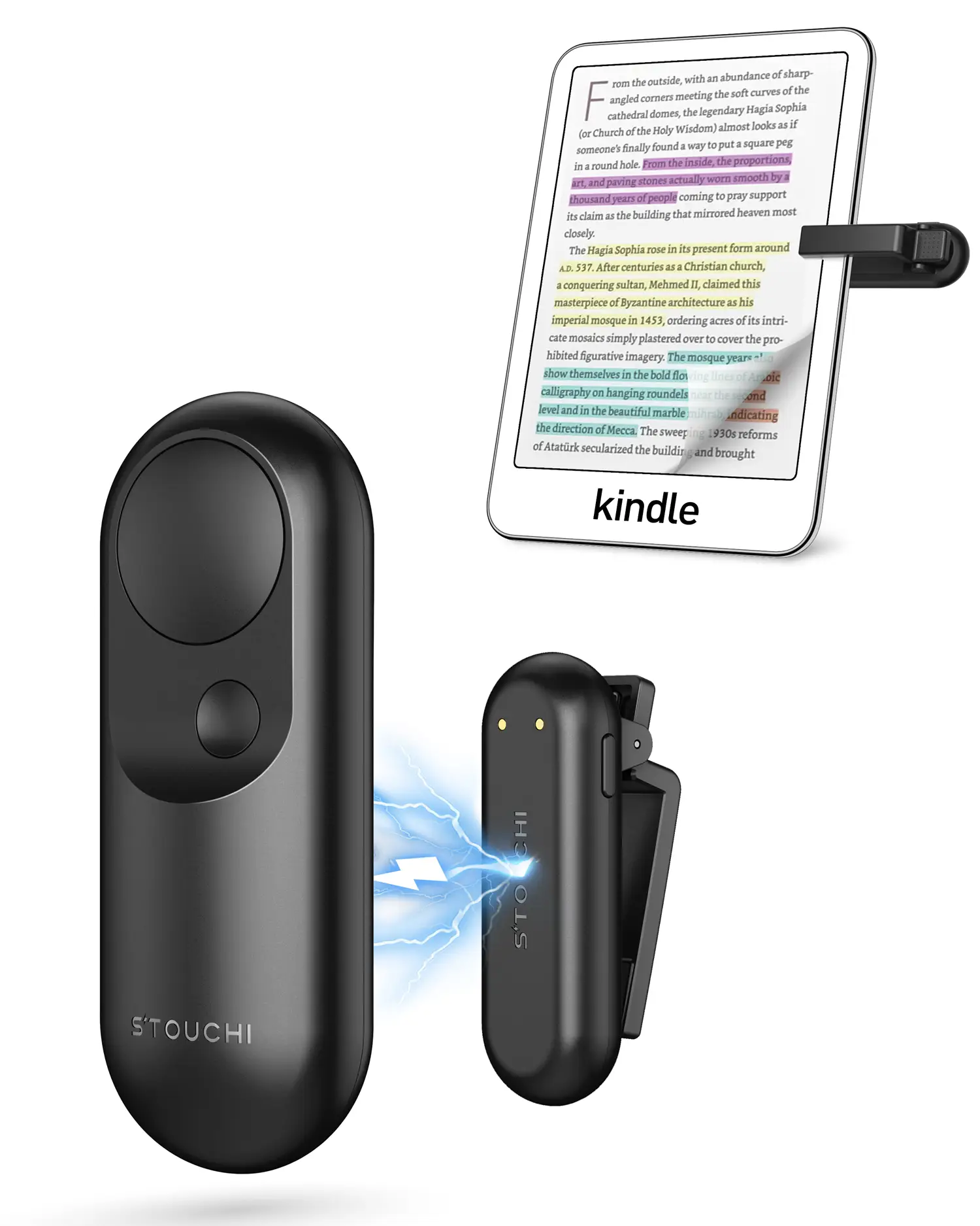 Stouchi Remote Control Page Turner for Kindle Paperwhite with Wrist Strap, Ideal for iPhone, iPad, Camera, Video, and Shutter Accessories Controller W