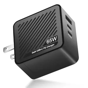 EFAITHFIX USB C GaN Charger Plug , 3-Port 65W PD Fast Charging, Foldable Wall Outlet, Mini, Portable Lightweight and Convenient, For Laptop, MacBook, iPad, iPhone, Galaxy, Android,Cellphone,Smartphone