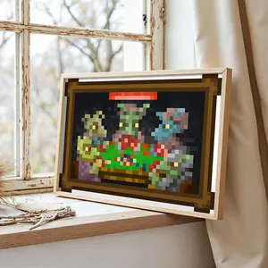 Terraria Paintings Posters Goblins Playing Poker Game Poster Pixel Art Canvas Painting Black Frame Wall Decor Art Gift 12x18 16x24 24x36 Inches