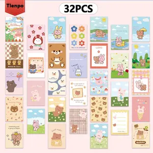 Cute Animal Pattern Postcard, 32pcs/set Lovely Animal Card, Message Card, Fun Party Cards, Animal Postcard for Party Birthday Graduation Festival