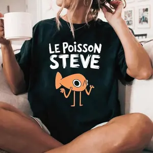 Le Poisson Steve Meme Shirt – Funny Orange Fish Tee – Viral TikTok Meme Sweatshirt – Cute Animal Graphic Shirt