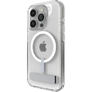 ZAGG Crystal Palace Snap iPhone 15 Pro Clear Phone Case w/ Built-In Kickstand - Drop Protection (13ft/4m)  Durable Graphene  Anti-Yellowing  and Scratch-Resistant MagSafe Phone Case