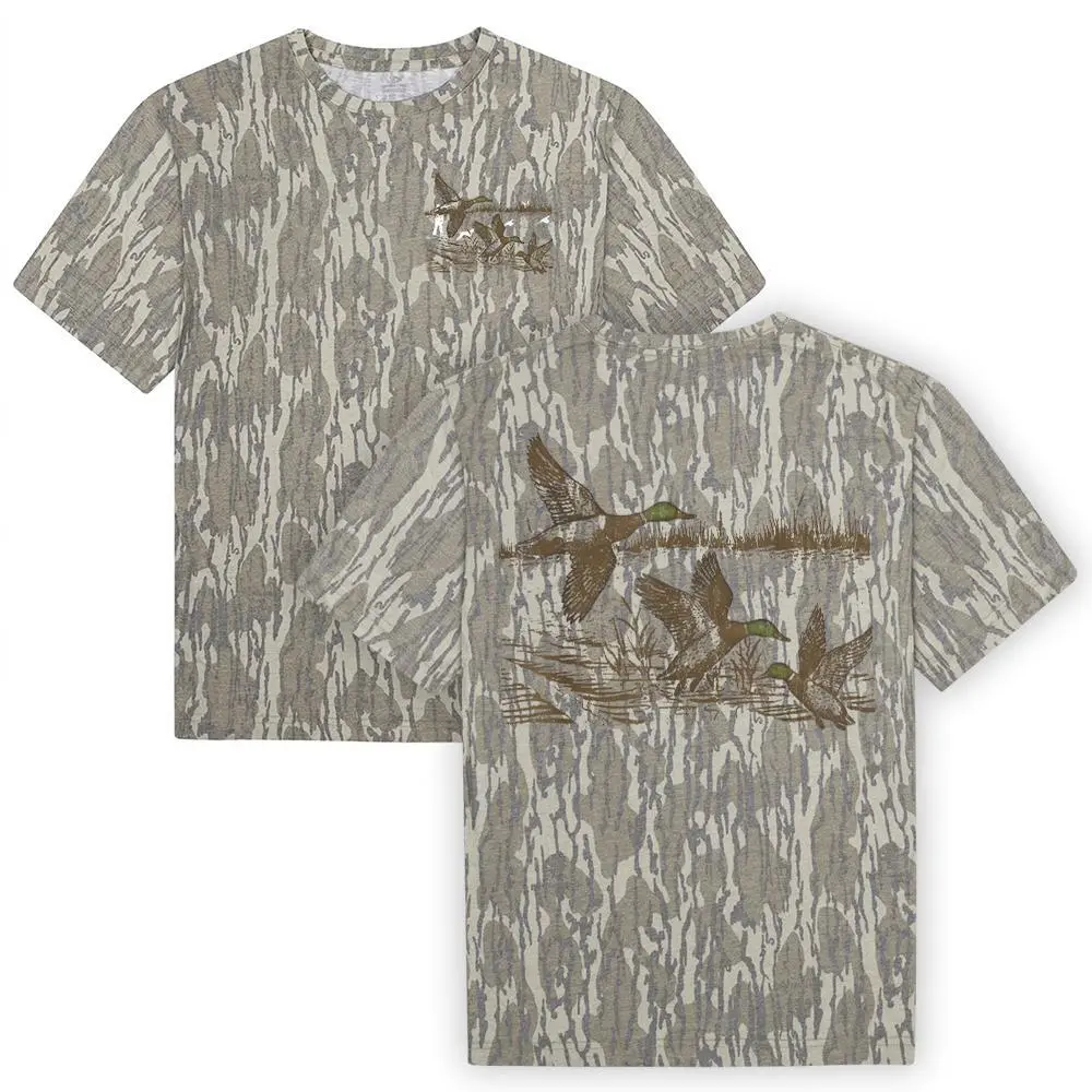 Mossy Oak Bottomland Duck T-Shirt, Hunting Season Graphic Tee, Mallard Shirt, Oversized T-Shirt for Men & Women, Gift for Dad, Gift for Him