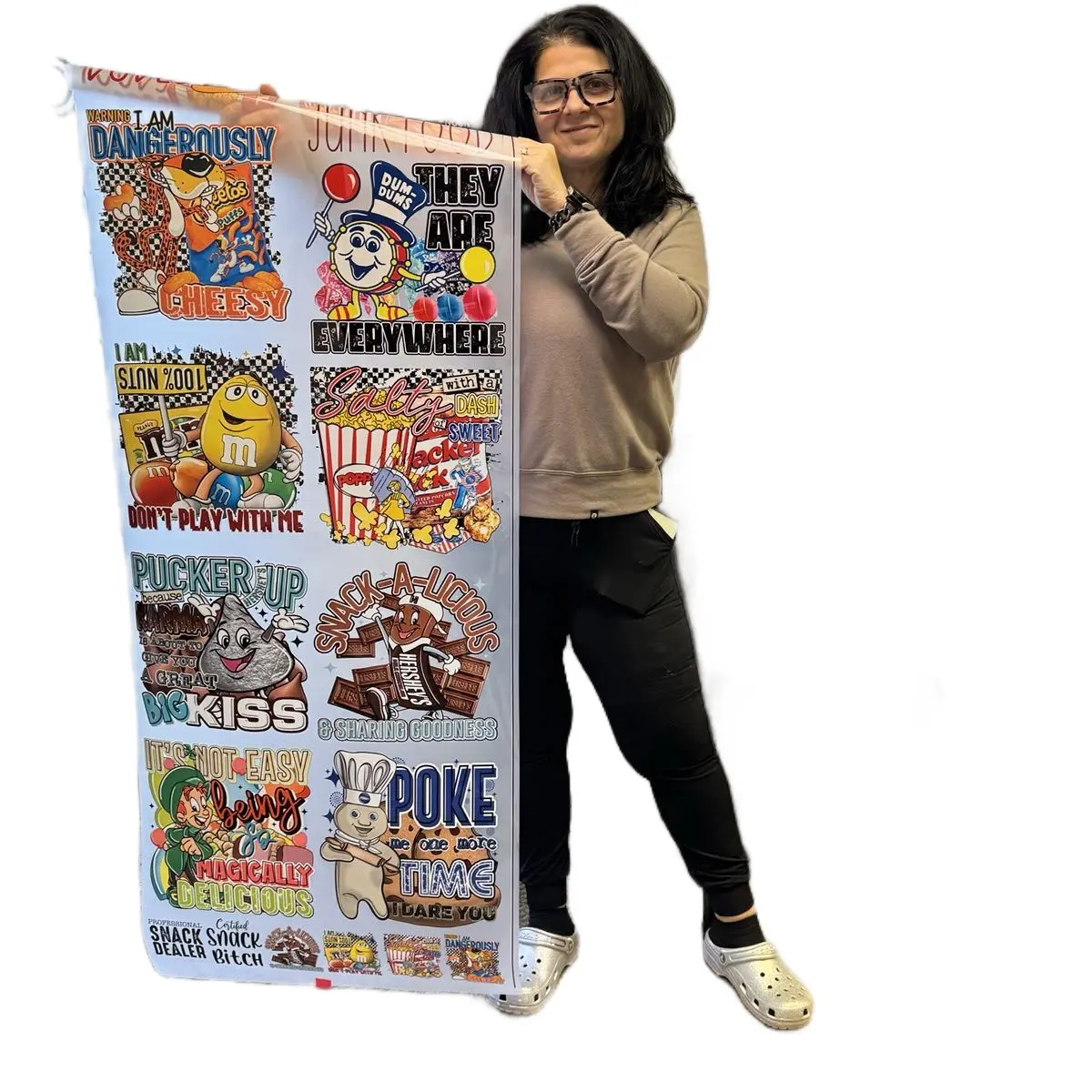 Premade DTF Gang Sheets, 22x60in Pre-Designed Colorful Cartoon Paper, Hot Peel, Durable Office Stationery & Craft Supplies for Art Projects