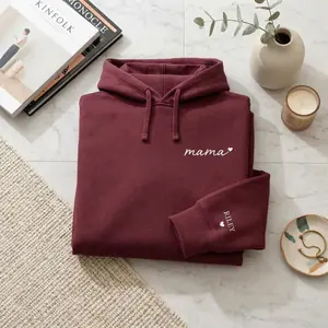 Embroidered Personalised Mama Sweatshirt, Mother's Day Gift, New Mum Gift, Wear my heart on sleeve, Custom Kids Names on Sleeve Jumper