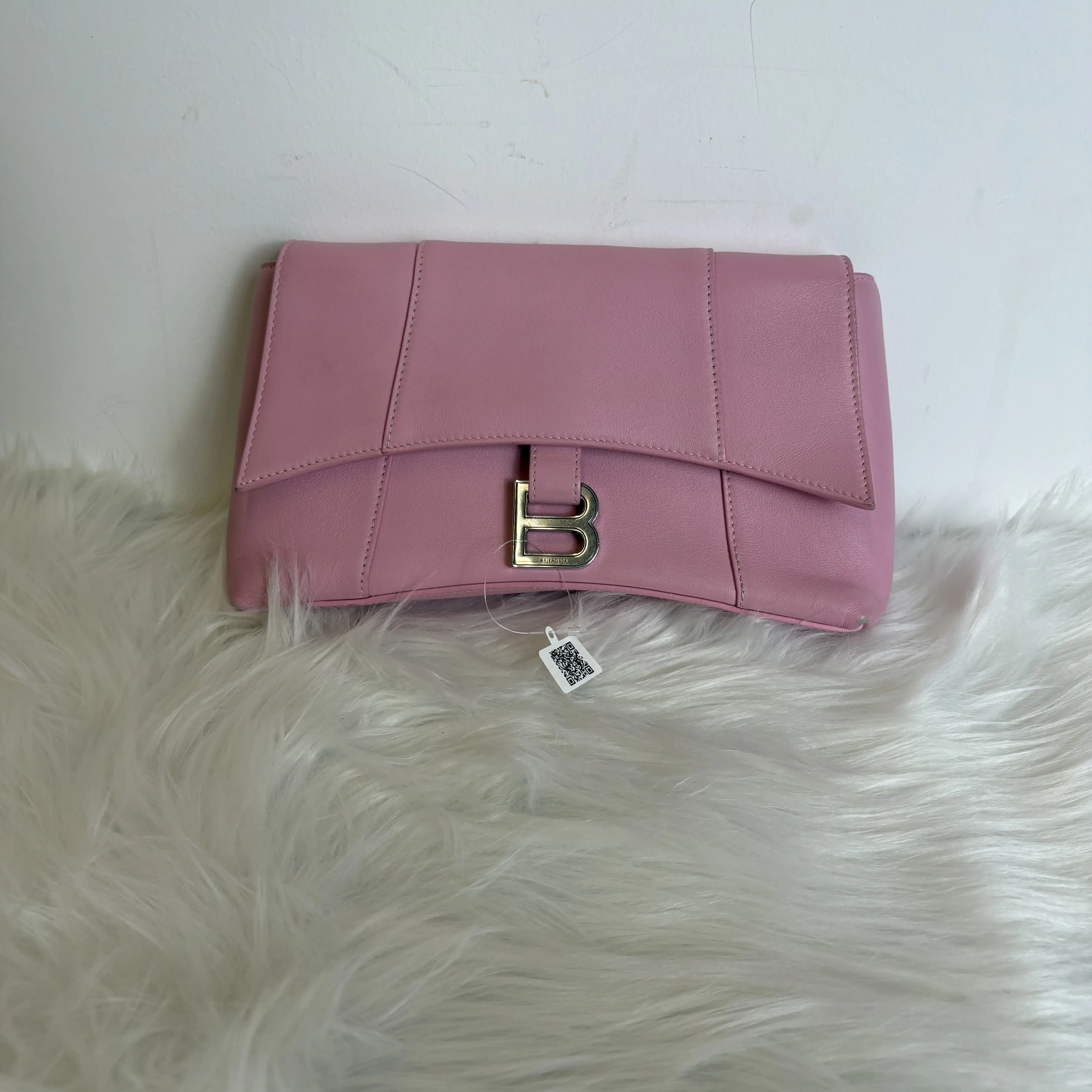 Pre-owned Calfskin Crossbody Bags Balenciaga Hourglass Barbie Pink Crossbody