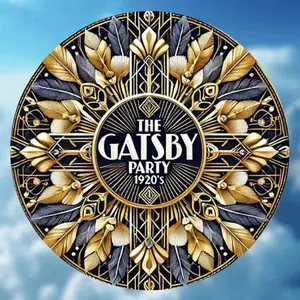 Gatsby Party Home Décor Wall Art 1920s Vintage Luxury Carnival Metal Tin Sign, Classic Retro 8x8 Inch Retro Kitchen Bar Club Pub