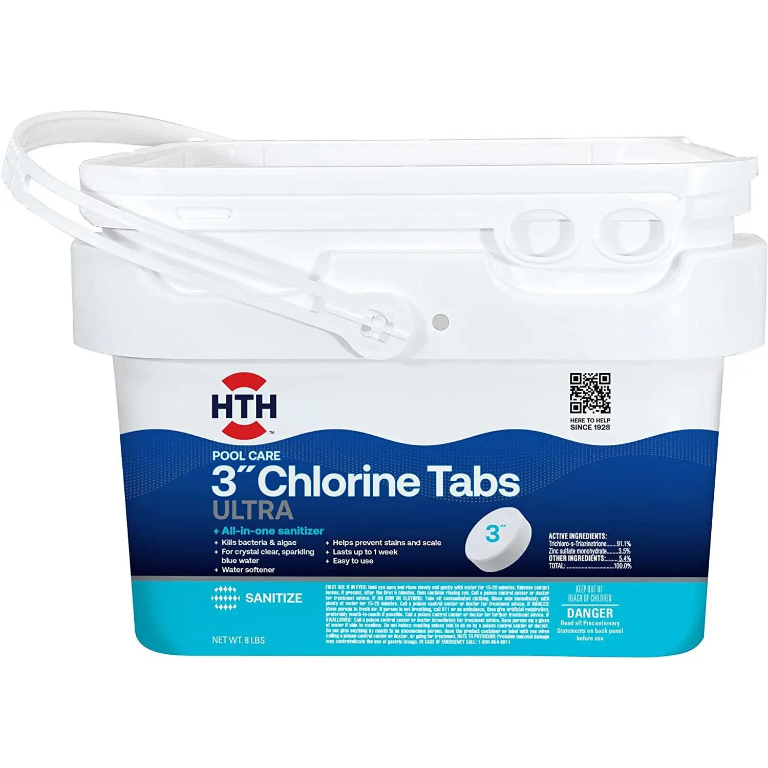 3-Inch Pool Chlorine Tablets — Individually Wrapped, 8 lb