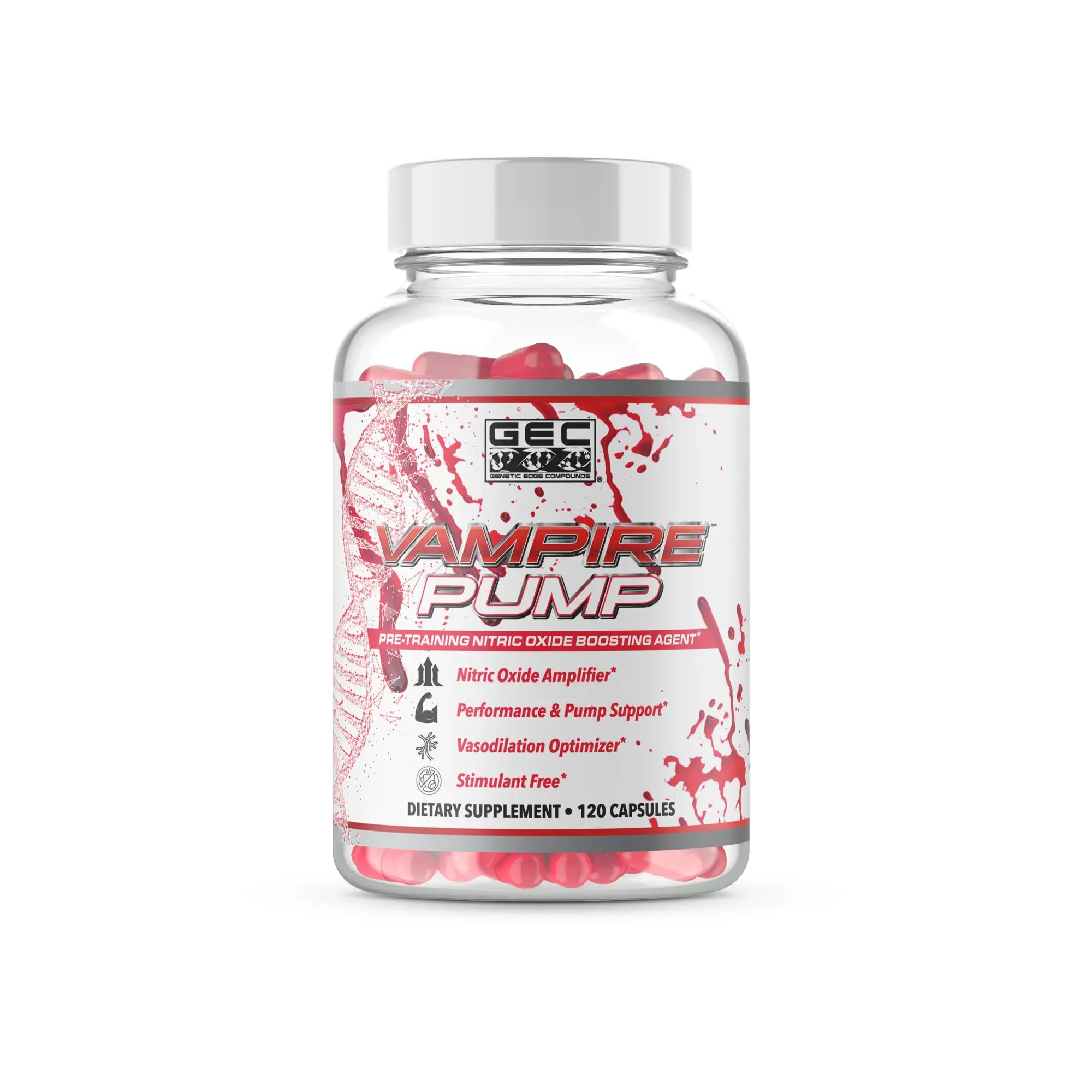 Vampire Pump - Pre-Training Nitric Oxide Boosting Agent for Enhanced Performance & Pump Support Stimulant-Free Vasodilation Optimizer 120 Capsules