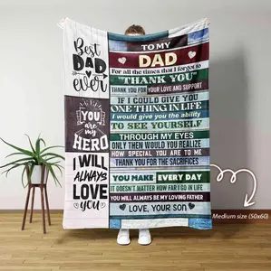 To My Dad Blanket, Custom Daddy Blanket, Gift For Dad, Father Day Gift, Gift From Son, Gift For Him, Christmas Present, Family Blanket
