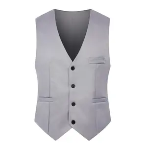 Korean-Style Slim-Fit Men’s Tailored Vest for Cross-Border Foreign Trade — Business/Professional/Casual, Wedding Best Man Outfit, Formal Wear, Fabric Fashion