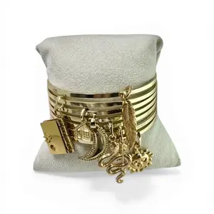 Pulseras se oro laminado de la religion yoruba Ochanla