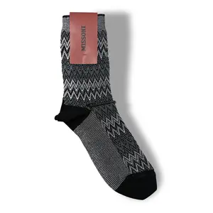 Missoni Women's Chevron Iconic Knit Socks Soft Stretchy Mid-Length Crew for All-Day Wear Comfortable & Breathable