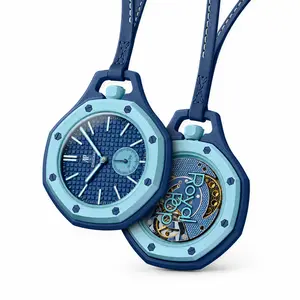 Luxury Fashion Collab Watch New Release Glacier Blue Automatic Skeleton Dual Dial Watch TikTok Viral Unisex Couple Watch