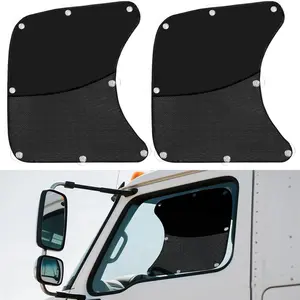 Upgraded 2 PCS Semi Trucks Window Shades, 23.6"x21.6" UV Protection Truck Window Shade with Suction Cups, Compatible with Freightliner, Volvo VNL, Internat
