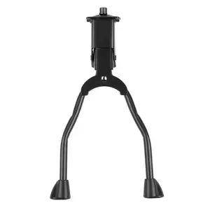 1 Foldable Dual-Leg Iron Bike Stand - Durable & Stable for Mountain/Road/Hybrid/Cruiser Bikes (Black) - Bike Repair Accessory