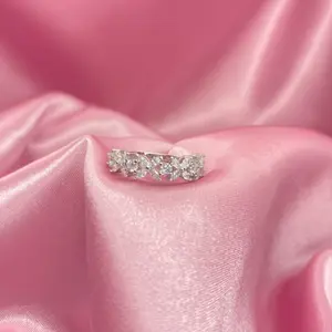 Snowflake Stainless Steel Ring Sterling Silver Rhinestone Promise