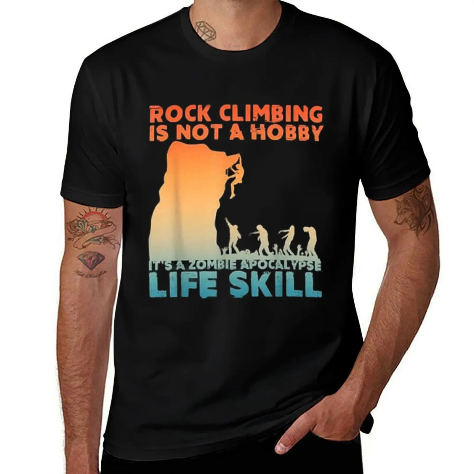 Best Rock Climbing Art  Rock Climber Bouldering Mens T Shirts Cotton Short Sleeve T-Shirt Crew Neck Tees Casual Shirt