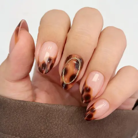 Women's 24pcs Medium Almond Tip False Nails Press-On Set - Acrylic, Reusable Gloss, Easy Apply, Mixed Colors, French Manicure Design, Sea Blue Cat Eye Magnetic Polish Compatible, Salon-Quality, Daily Wear, Winter Holiday Ready, Nail Art Accessories, Almon