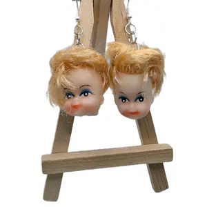 Creepy Doll Head Earrings - Fashion Accessory for Halloween Unique Eye-Catching Hook Earrings to Add Personality to Any Outfit - Conversational Fun