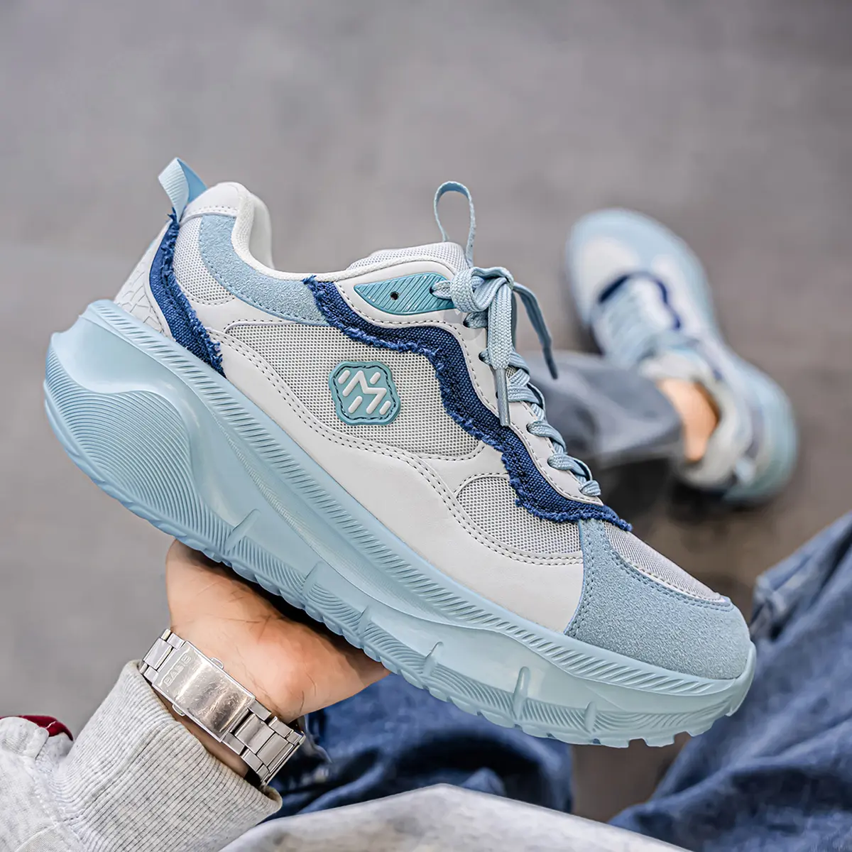 Women’s Fashion Chunky Sneakers,Chunky Platform  Lightweight Breathable Walking Shoes, Comfortable Casual Lace-Up Trainers