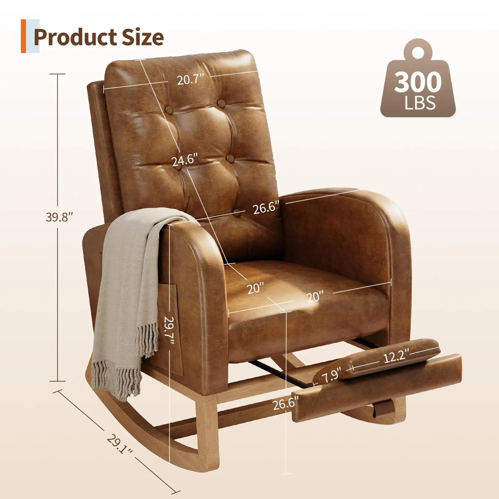 PU Brown with footrest